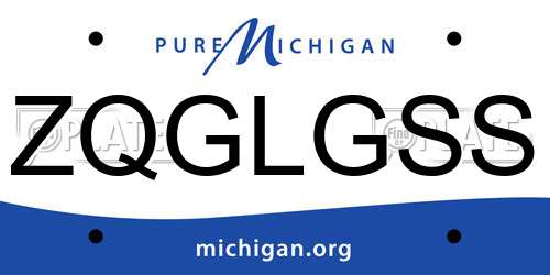 ZQGLGSS Michigan License Plate