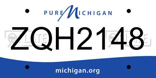 ZQH2148 Michigan License Plate