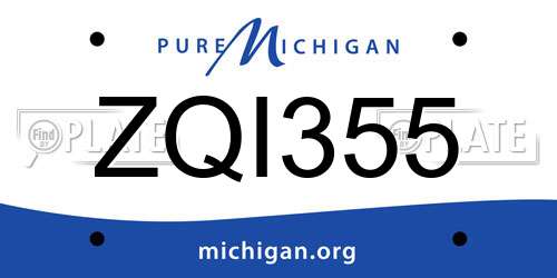 ZQI355 Michigan License Plate