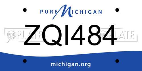 ZQI484 Michigan License Plate