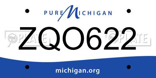 ZQO622 Michigan License Plate