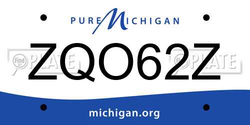 ZQO62Z Michigan License Plate