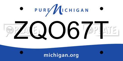 ZQO67T Michigan License Plate