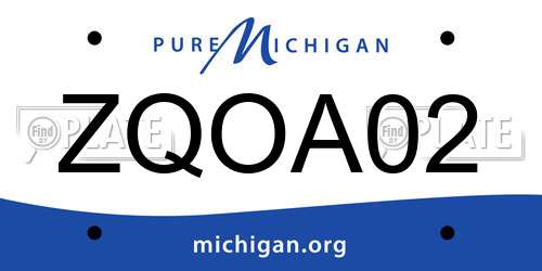 ZQOA02 Michigan License Plate