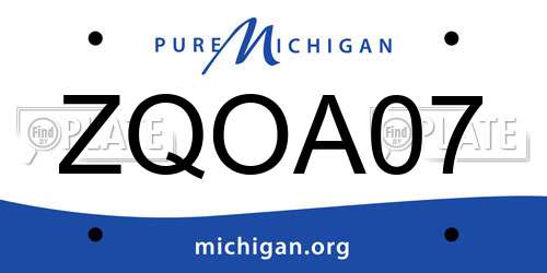 ZQOA07 Michigan License Plate