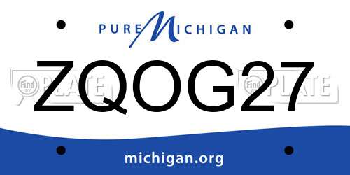 ZQOG27 Michigan License Plate