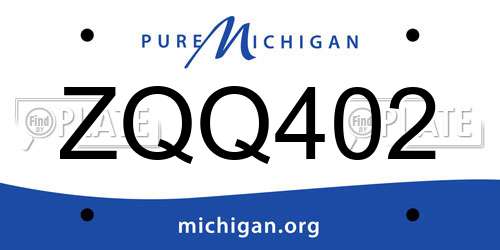 ZQQ402 Michigan License Plate
