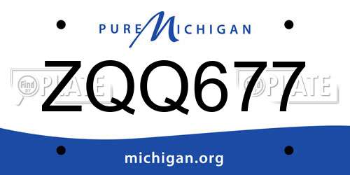 ZQQ677 Michigan License Plate