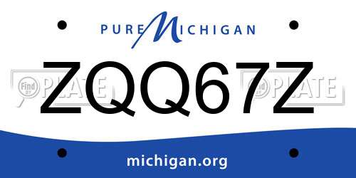 ZQQ67Z Michigan License Plate