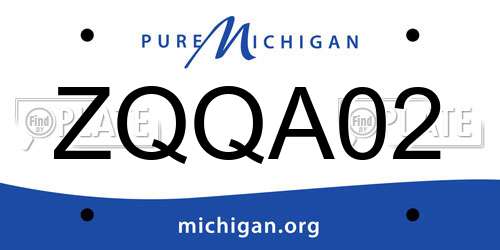 ZQQA02 Michigan License Plate
