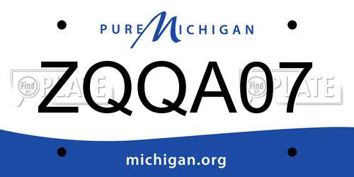 ZQQA07 Michigan License Plate