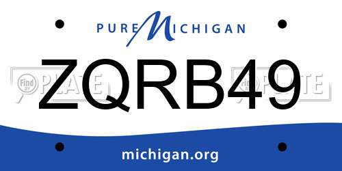 ZQRB49 Michigan License Plate