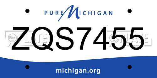 ZQS7455 Michigan License Plate