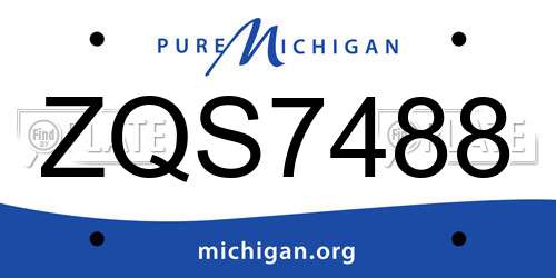 ZQS7488 Michigan License Plate