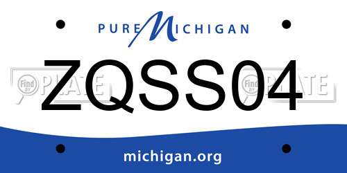 ZQSS04 Michigan License Plate