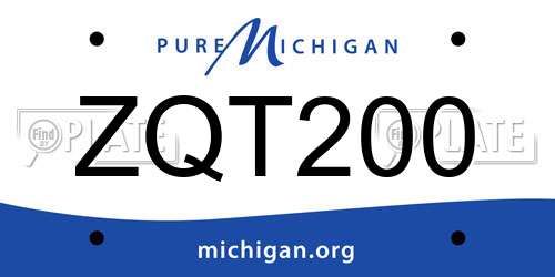 ZQT200 Michigan License Plate