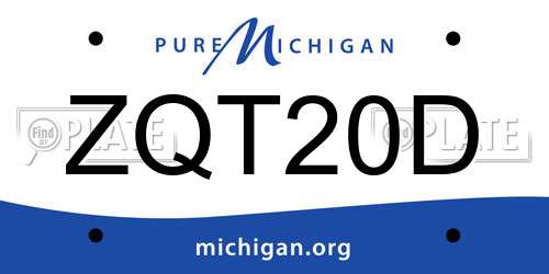 ZQT20D Michigan License Plate