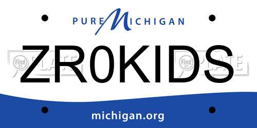ZR0KIDS Michigan License Plate