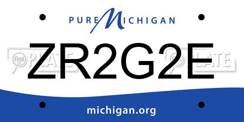 ZR2G2E Michigan License Plate