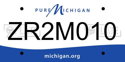 ZR2M010 Michigan License Plate