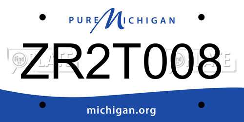 ZR2T008 Michigan License Plate