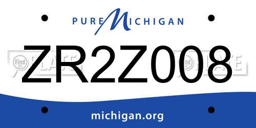 ZR2Z008 Michigan License Plate