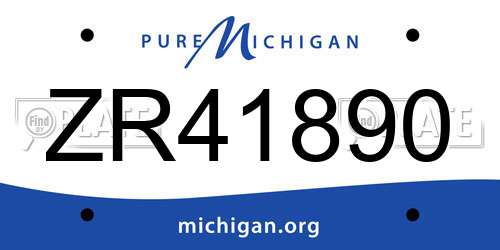 ZR41890 Michigan License Plate