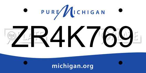 ZR4K769 Michigan License Plate