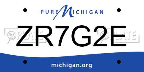 ZR7G2E Michigan License Plate