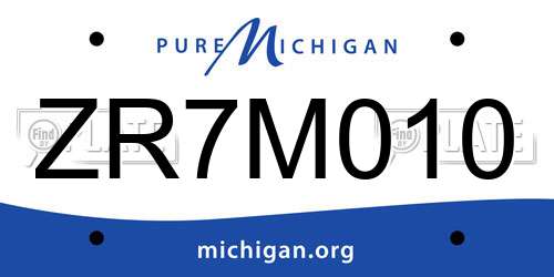 ZR7M010 Michigan License Plate