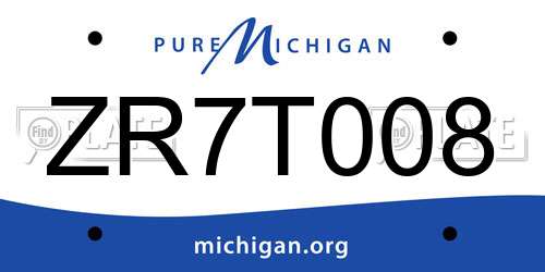 ZR7T008 Michigan License Plate