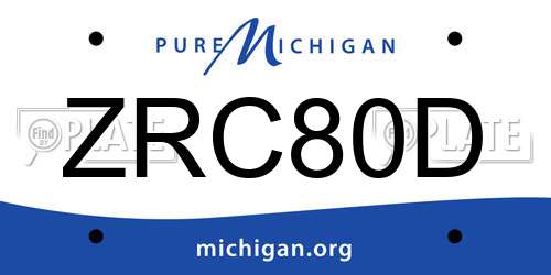 ZRC80D Michigan License Plate