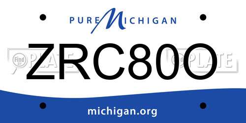 ZRC80O Michigan License Plate