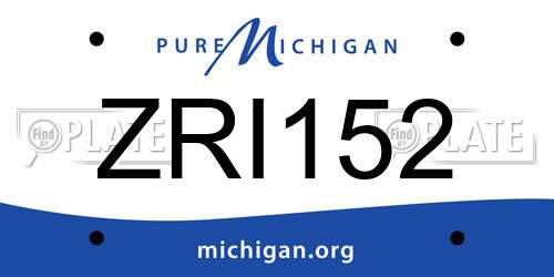 ZRI152 Michigan License Plate