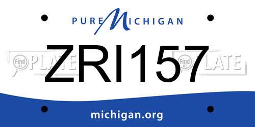 ZRI157 Michigan License Plate