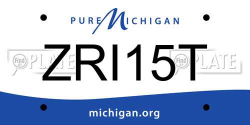 ZRI15T Michigan License Plate