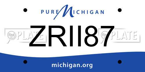 ZRII87 Michigan License Plate