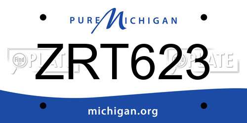 ZRT623 Michigan License Plate