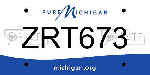 ZRT673 Michigan License Plate