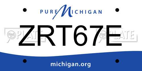 ZRT67E Michigan License Plate