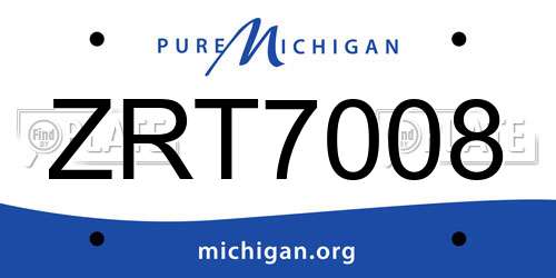 ZRT7008 Michigan License Plate