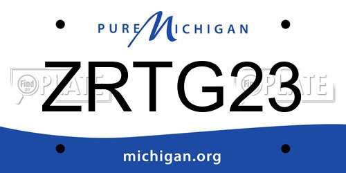 ZRTG23 Michigan License Plate