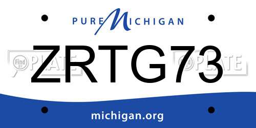 ZRTG73 Michigan License Plate
