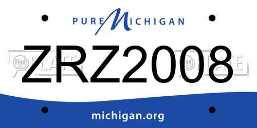 ZRZ2008 Michigan License Plate