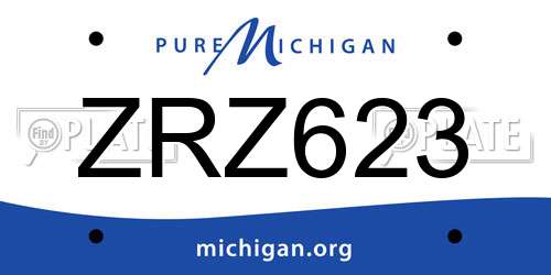 ZRZ623 Michigan License Plate