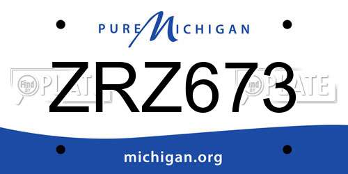 ZRZ673 Michigan License Plate