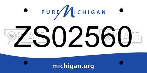 ZS02560 Michigan License Plate