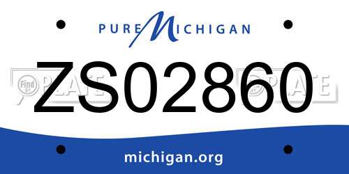 ZS02860 Michigan License Plate