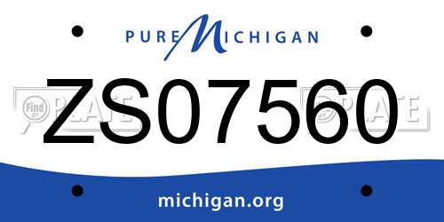 ZS07560 Michigan License Plate