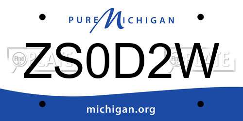 ZS0D2W Michigan License Plate